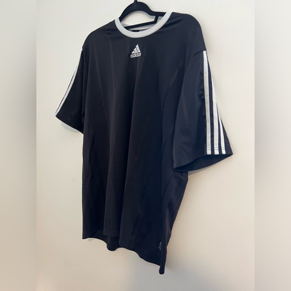 Adidas Black and White Striped Performance Shirt XL - Picture 2 of 8